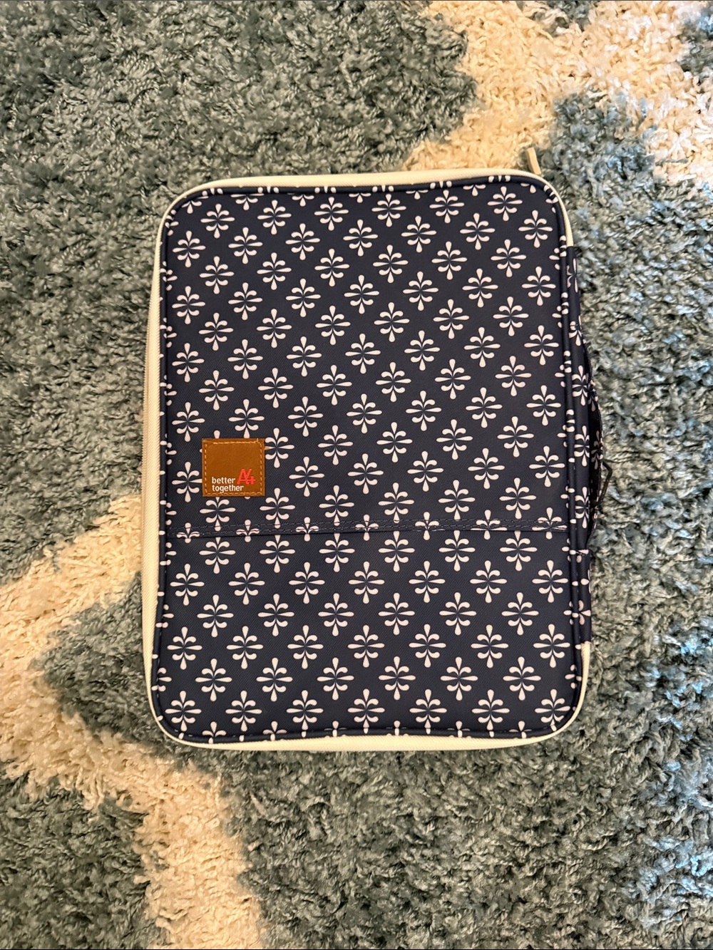 Together Navy and White Patterned Travel Documents Organizer